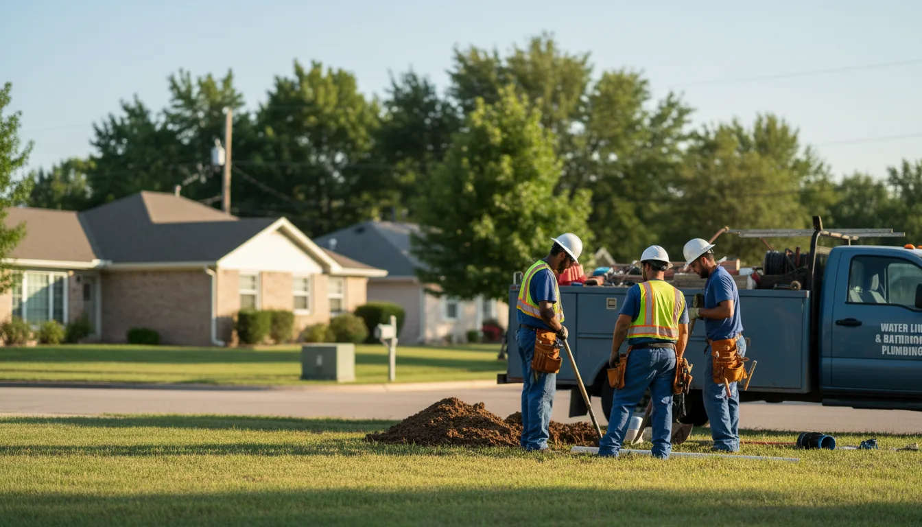 Residential water line and bathroom plumbing service in Longview, TX
